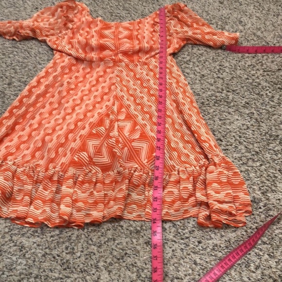 Urban Outfitters Dress Size Medium Orange Cream Geometric Print - Picture 10 of 11